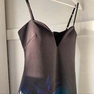 Bebe: Black Floral Spaghetti Strap Dress